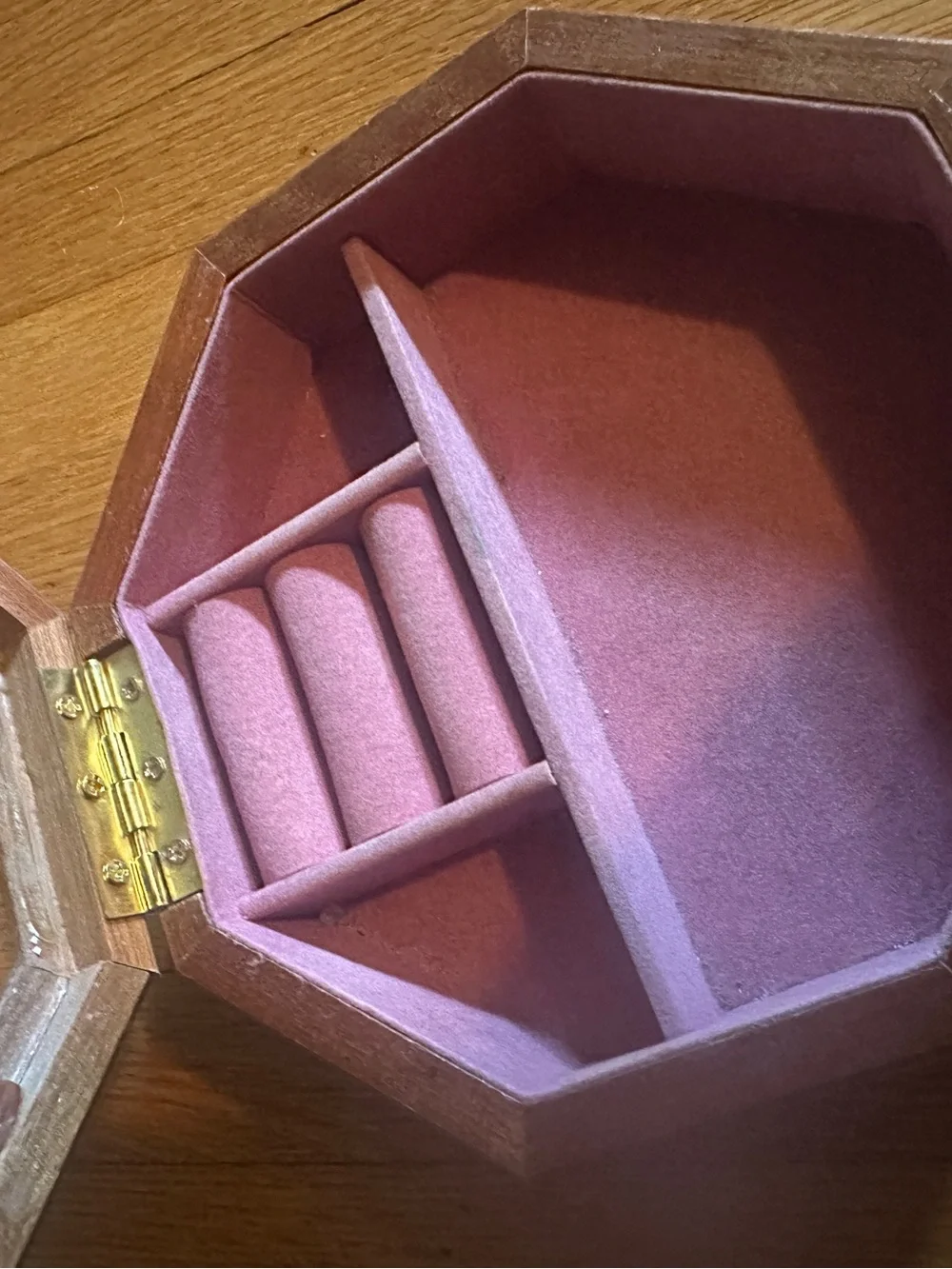 Vintage Rosalco Jewelry Box The Commodore Collection Wooden Floral Glass